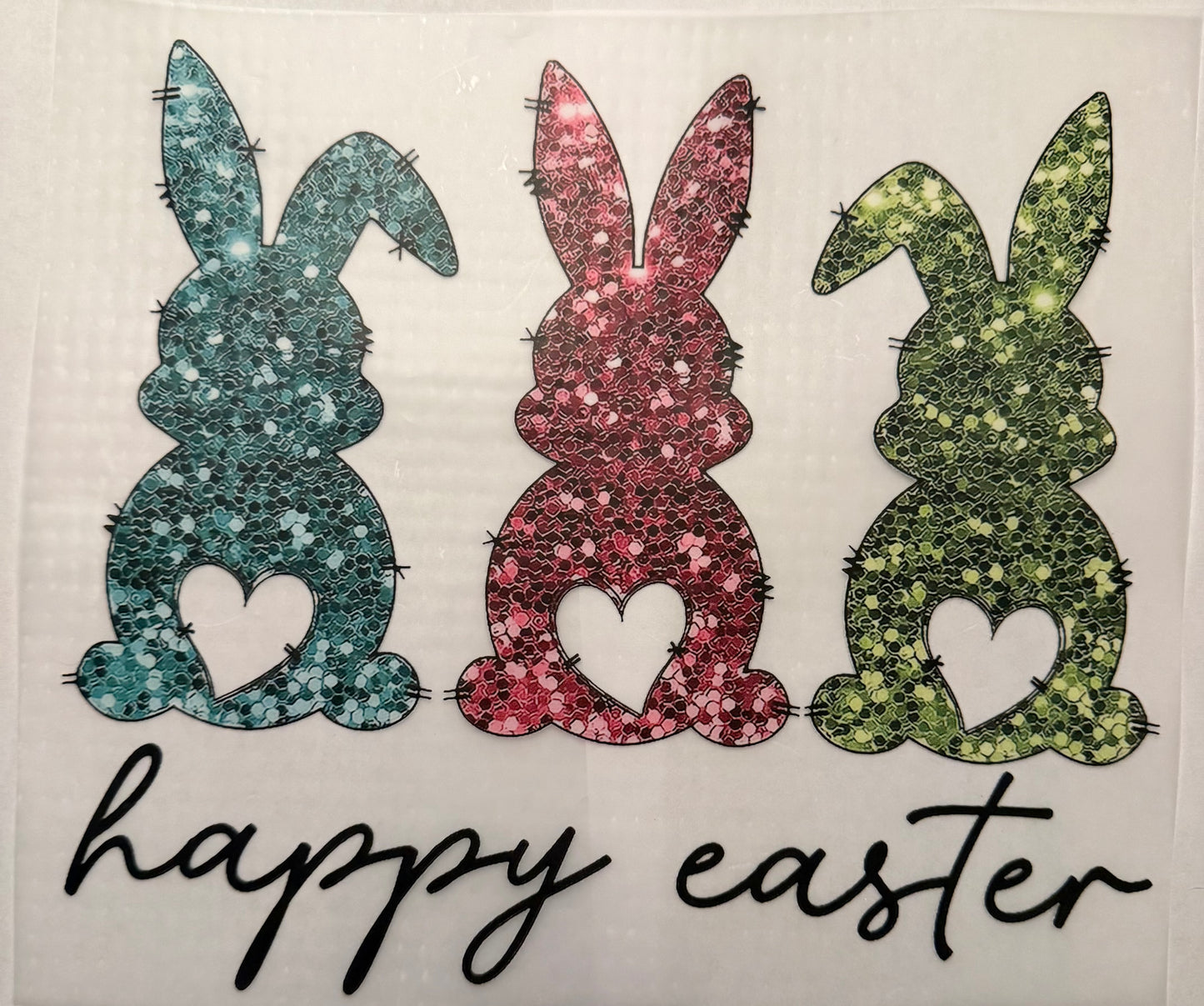 Custom dtf prints Happy Easter bunnies