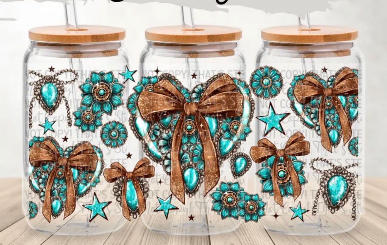 Cup wraps uvdtf western bow and jewels