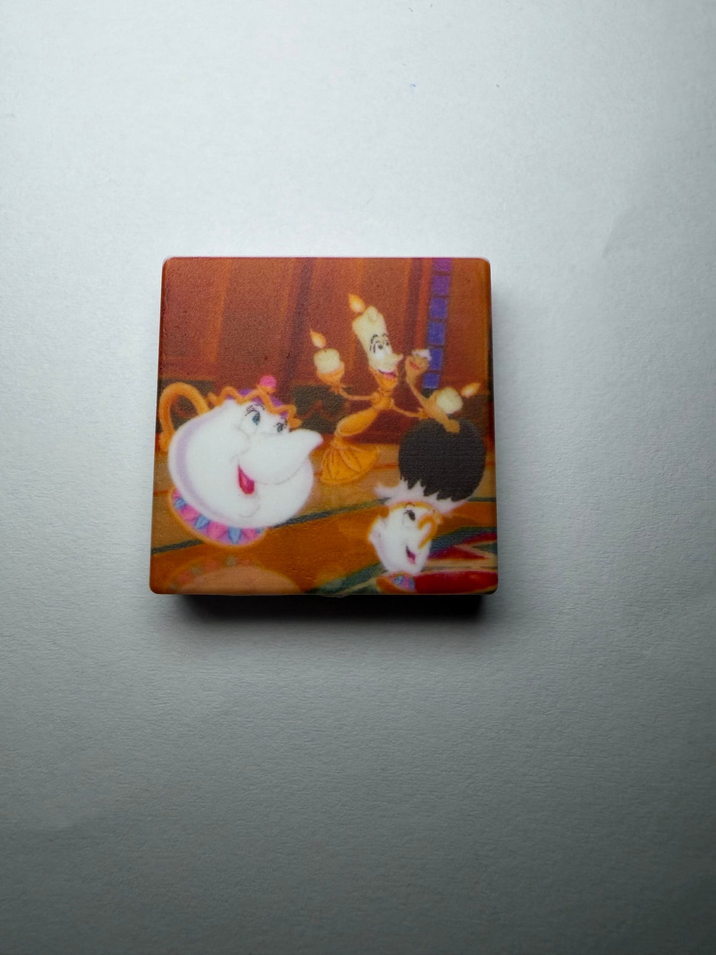 Focal 2d square beauty and beast tea cups and candle stick