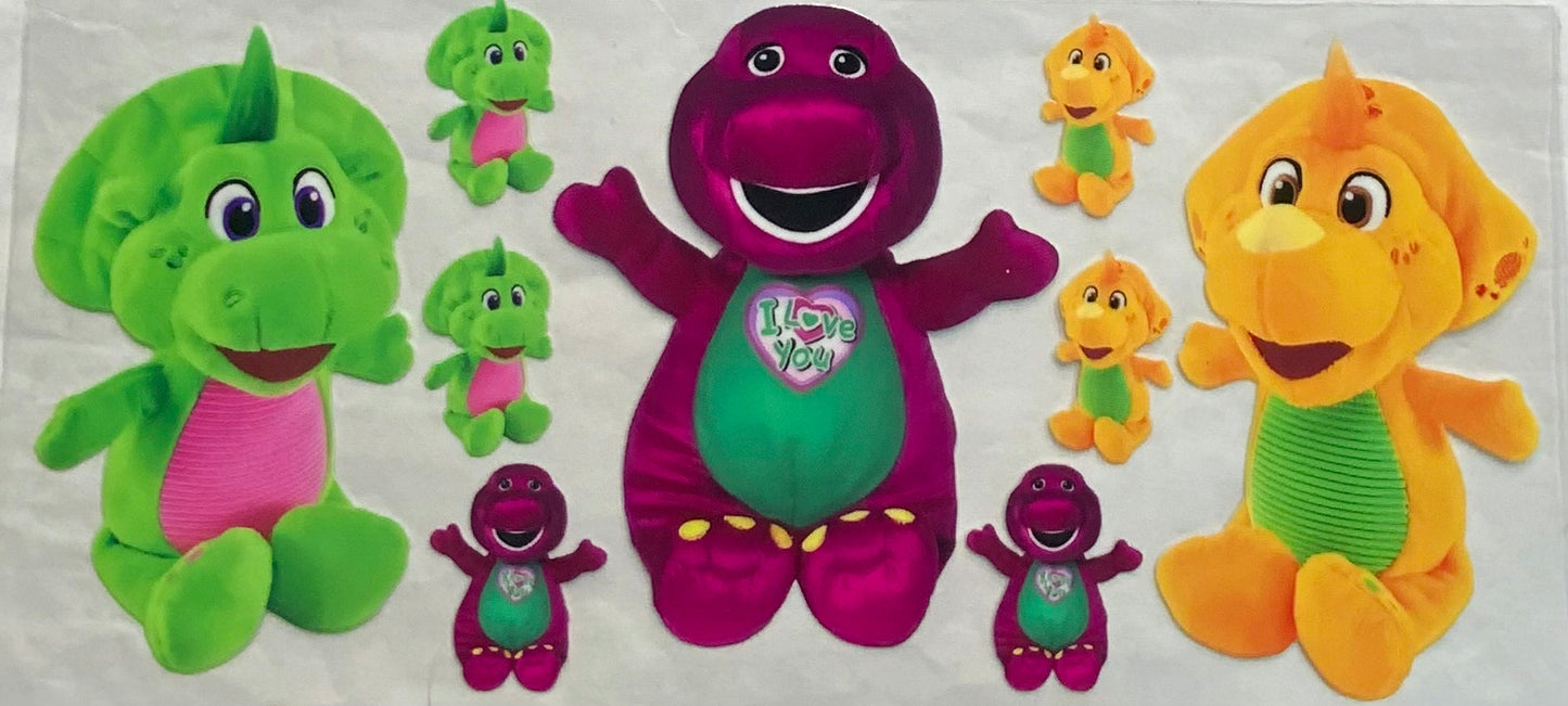 uvdtf transfer wrap Barney with friends