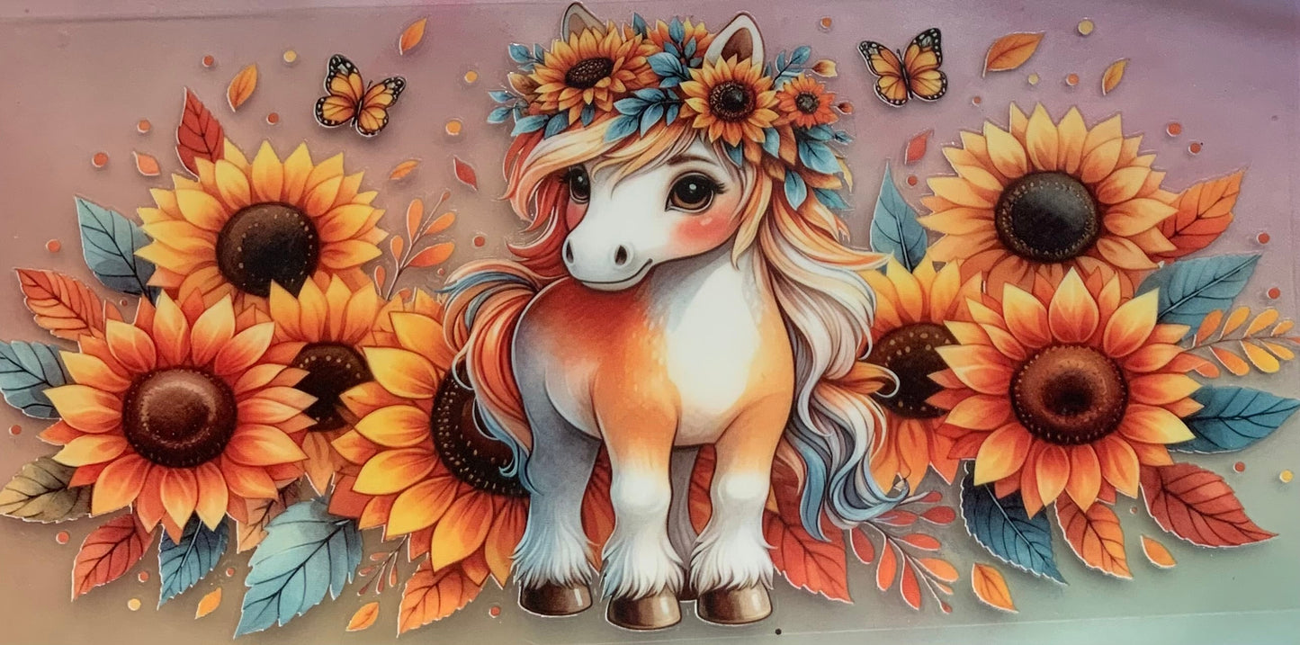 uvdtf transfer wrap horse sunflowers butterfly’s