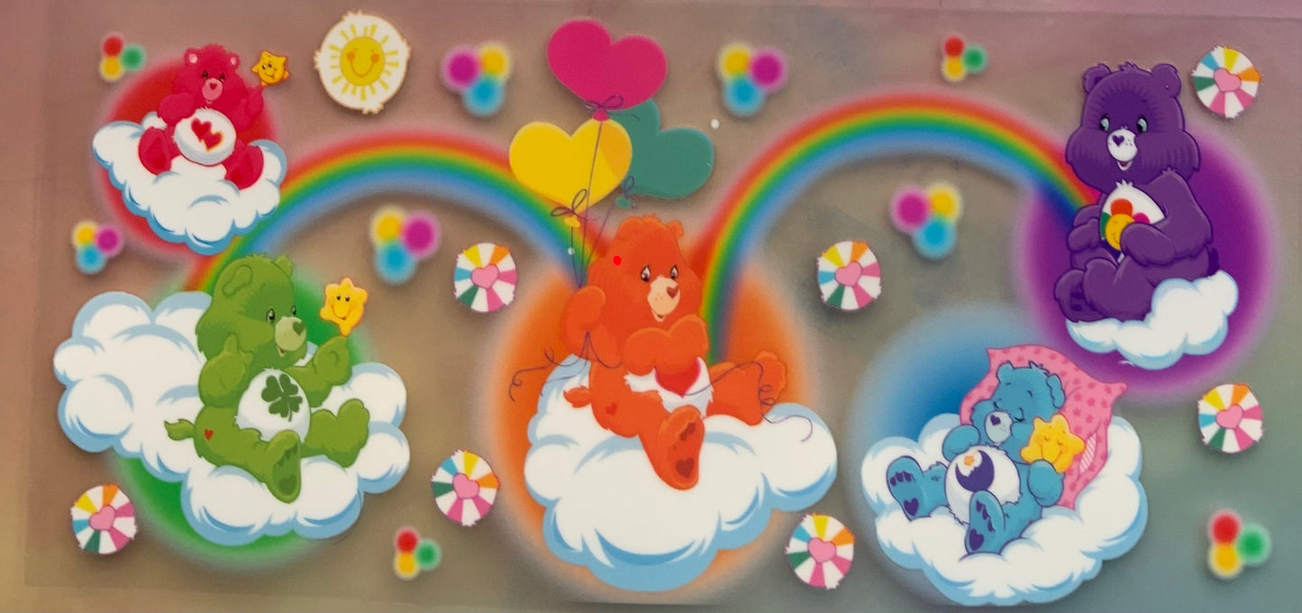 uvdtf transfer wrap carebears rainbows hearts