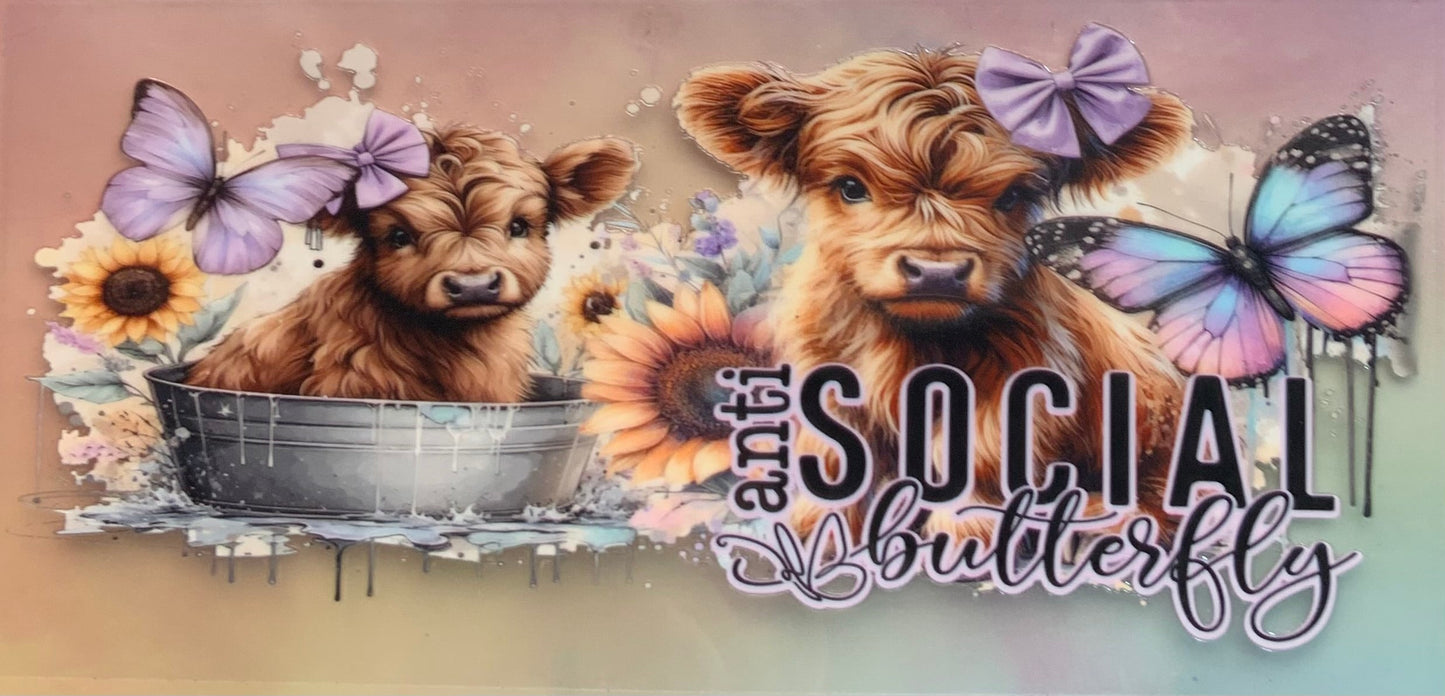 uvdtf transfer wrap highland cow anti social