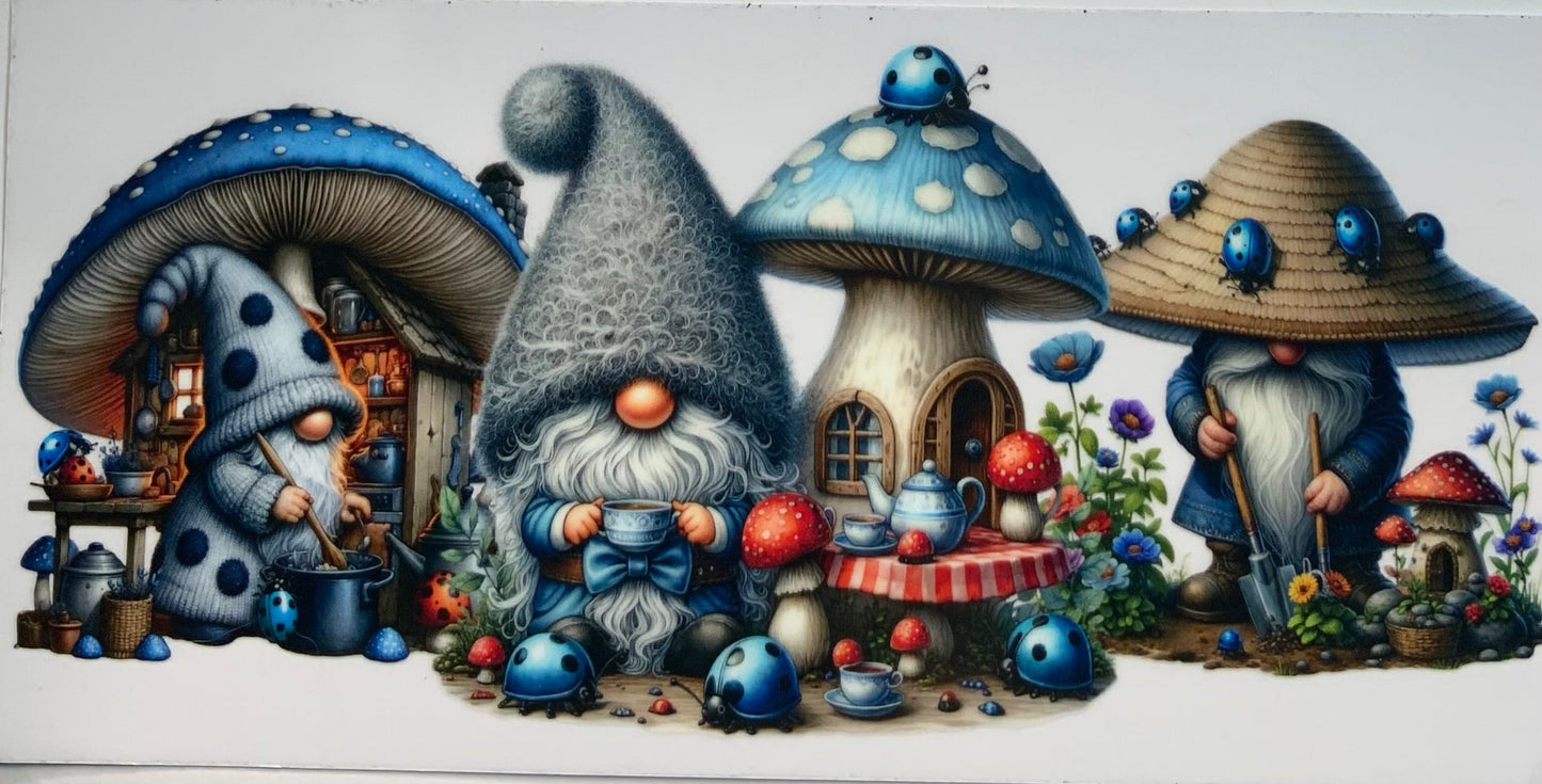 uvdtf transfer wrap gnomes with mushrooms