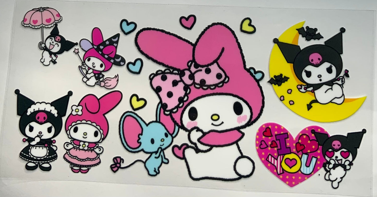 uvdtf transfer wrap hello kitty friends