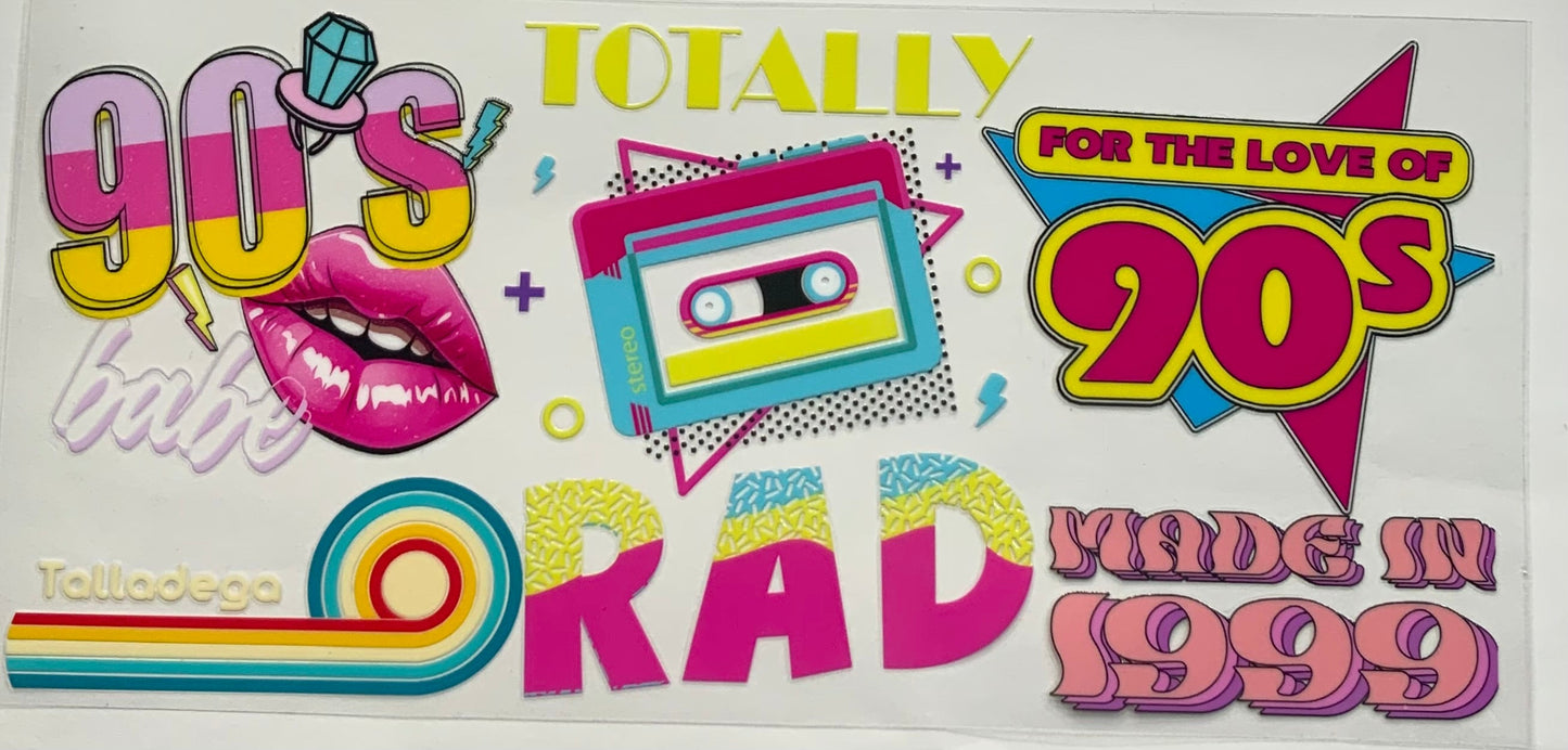 uvdtf transfer wrap 90s rad