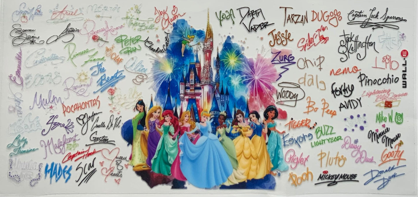 uvdtf transfer wrap princesses with castle and signature