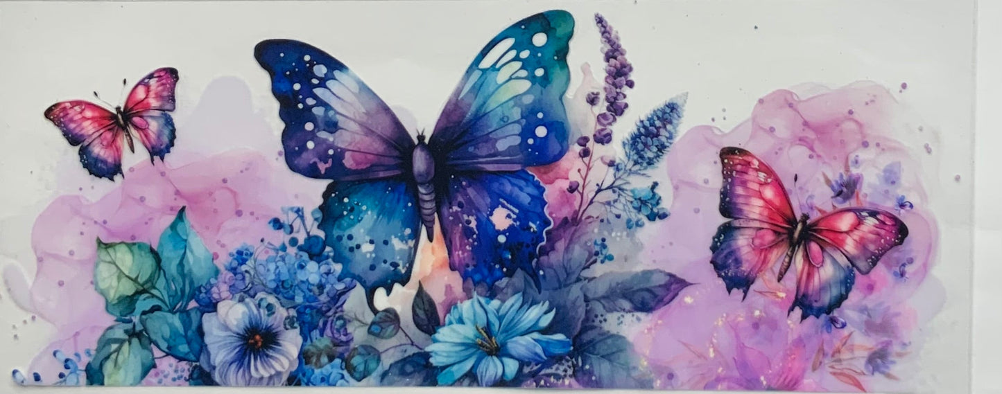 uvdtf transfer wrap blue purple pink butterfly