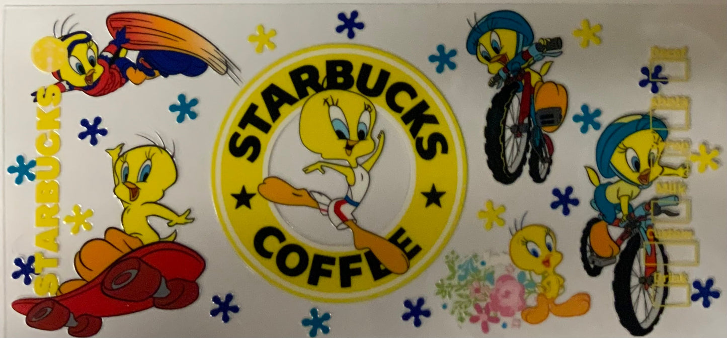 uvdtf transfer wrap Starbucks tweety bird