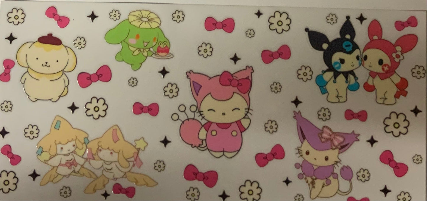 uvdtf transfer wrap hello kitty bows