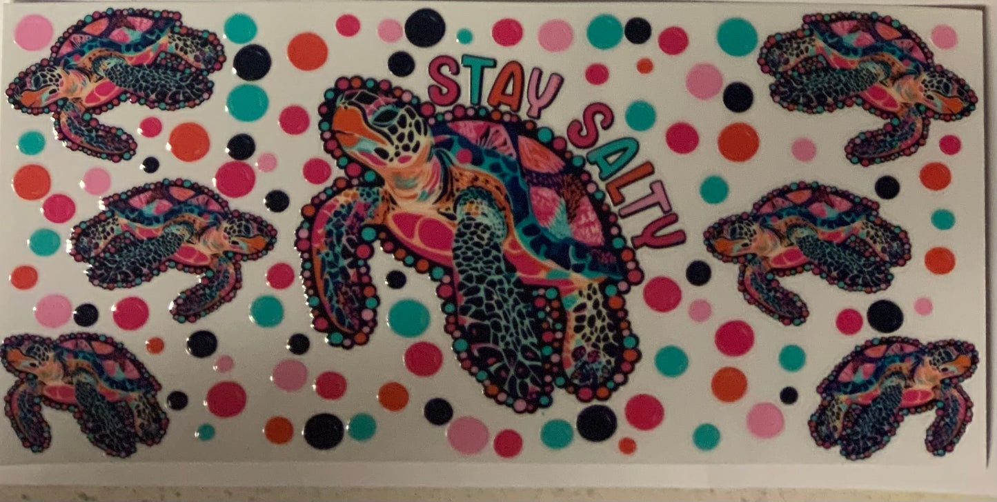 uvdtf transfer wrap turtle stay salty