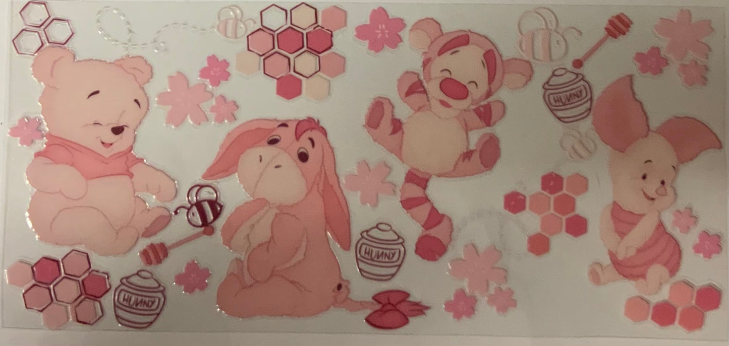 uvdtf transfer wrap Winnie the Pooh pink
