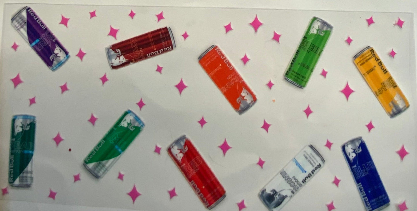 uvdtf transfer wrap Red Bull different flavors