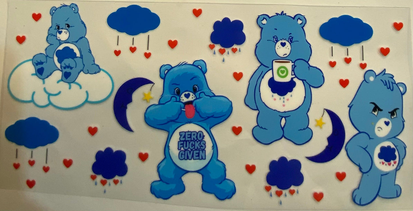 uvdtf transfer wrap Care Bears zero fucks given