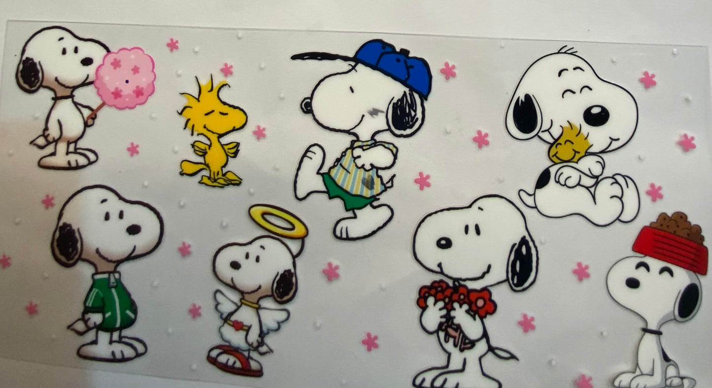 uvdtf transfer wrap snoopy theme
