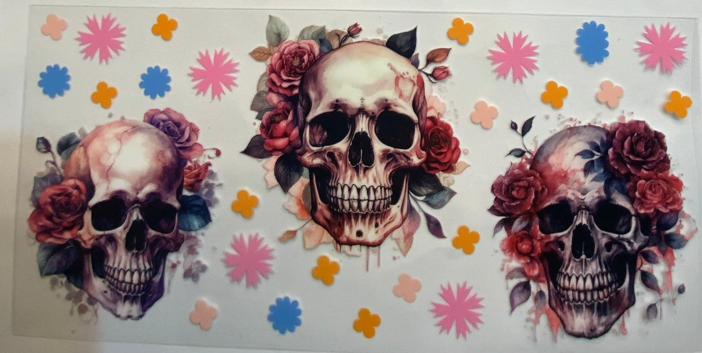 uvdtf transfer wrap three skulls