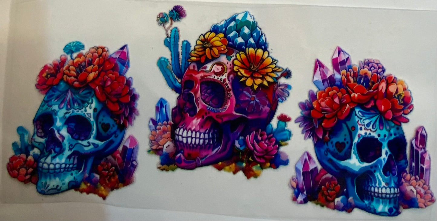 uvdtf transfer wrap crystal skull heads