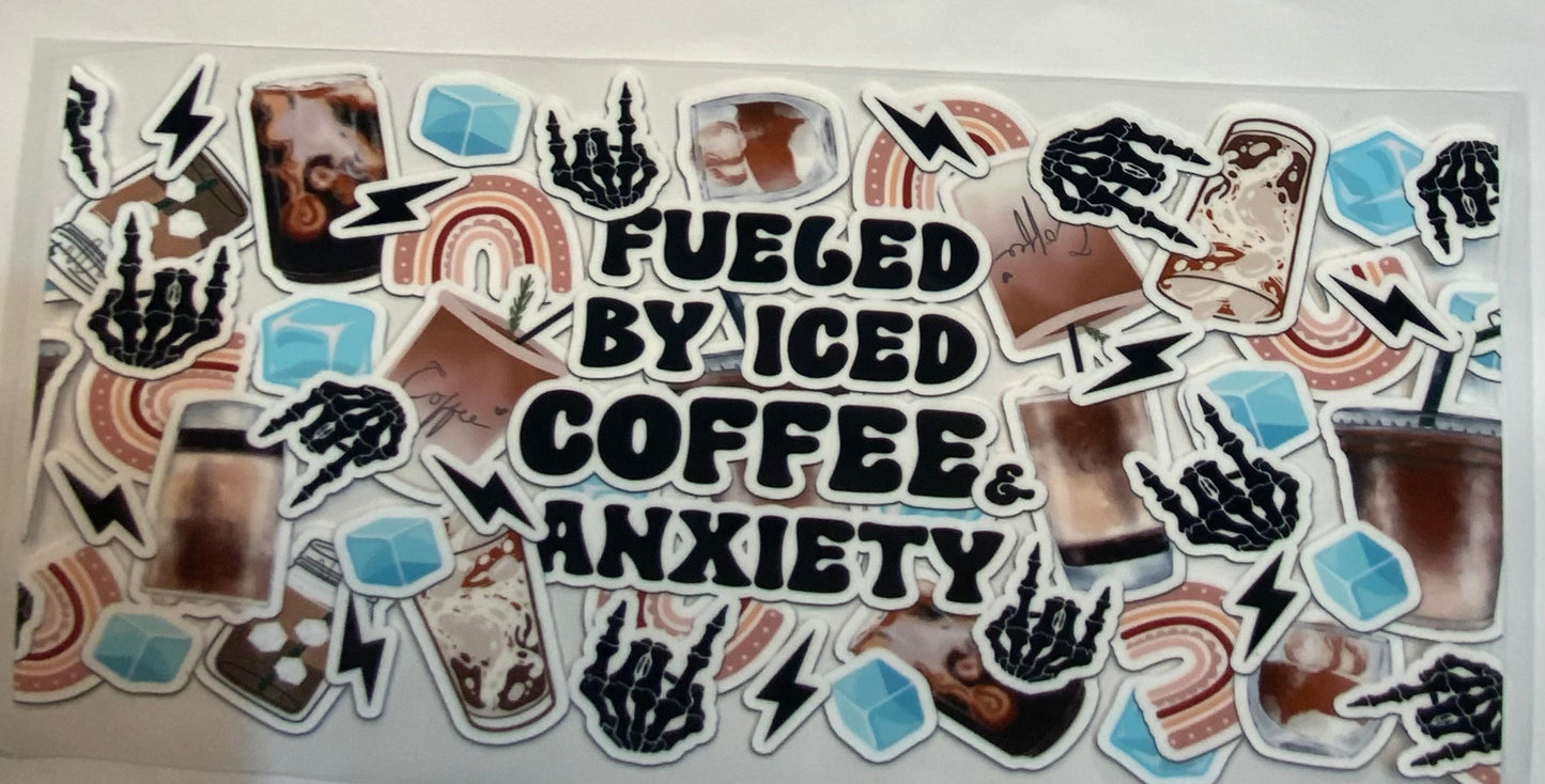 uvdtf transfer wrap fueled by coffee and anxiety
