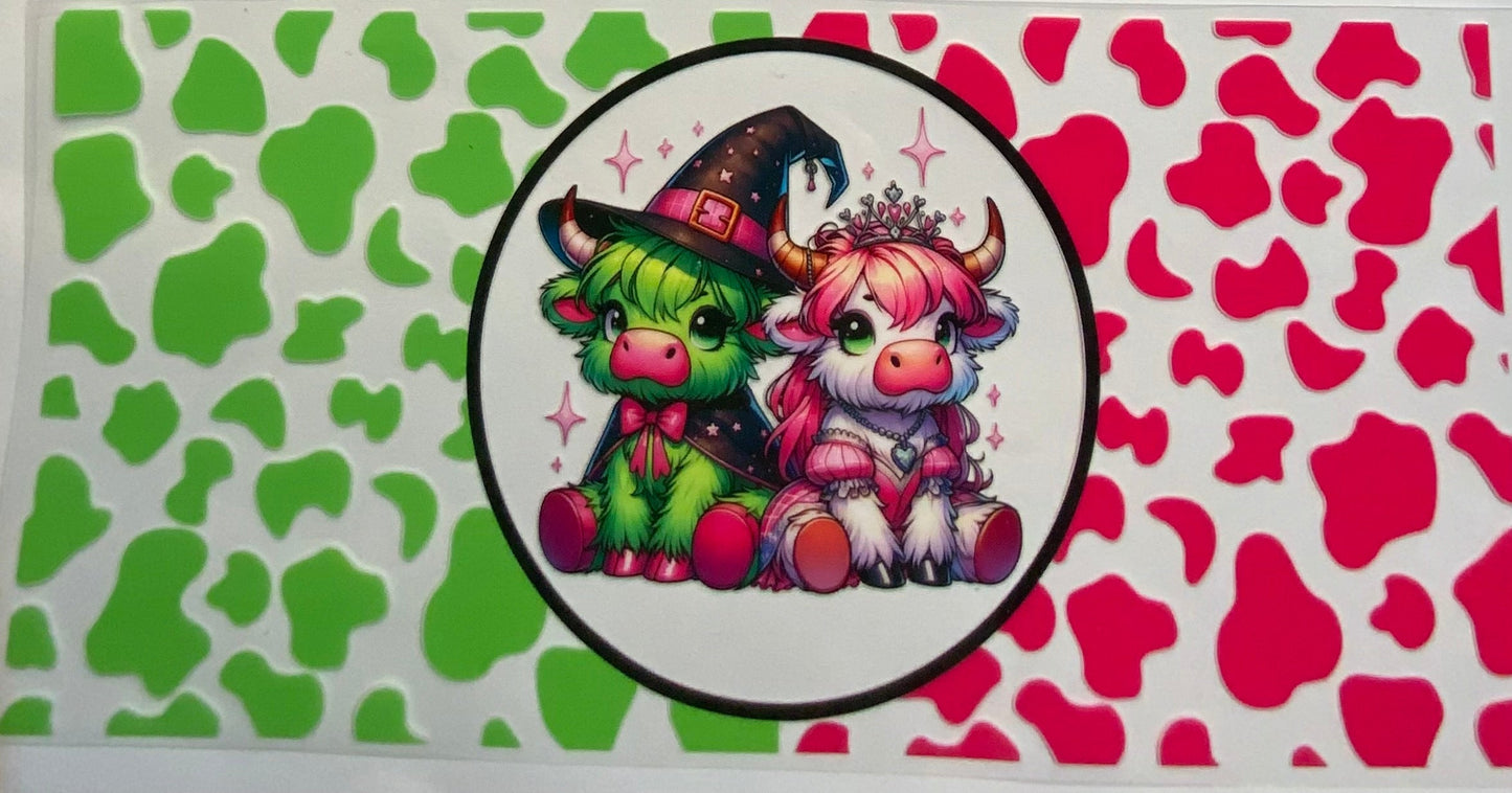 uvdtf transfer wrap wicked theme highland cows