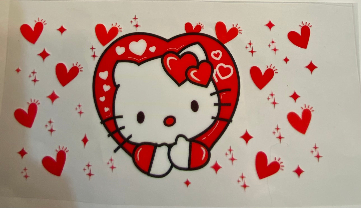 uvdtf transfer wrap red heart hello kitty