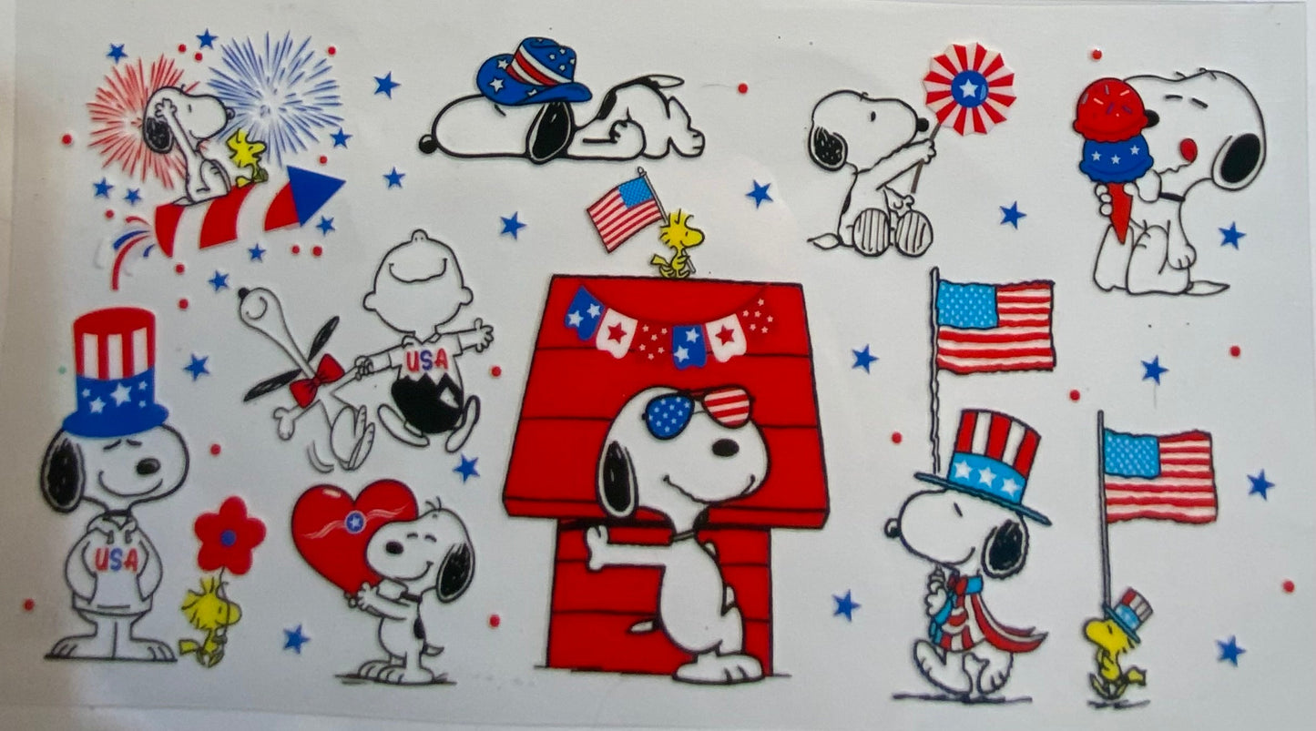 uvdtf transfer wrap Americana snoopy