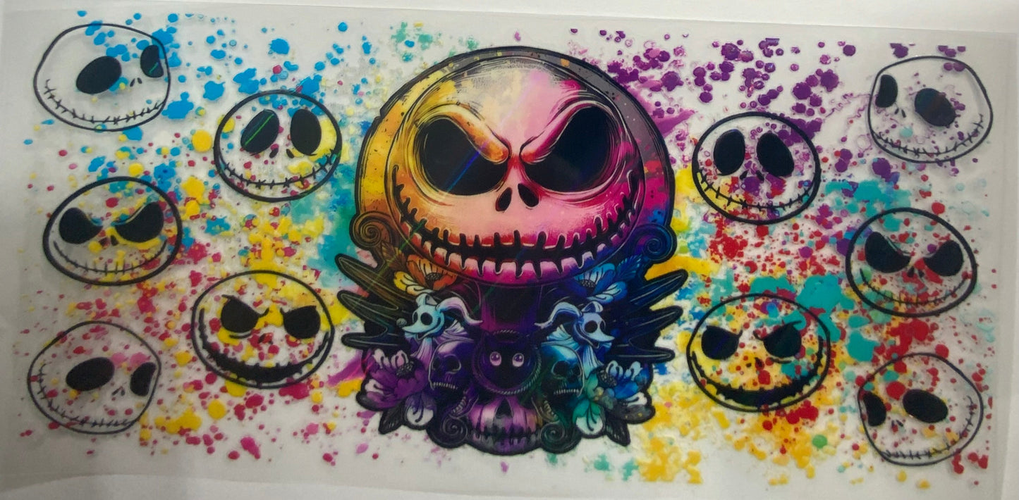 Cup wraps uvdtf holo jack with paint splatter