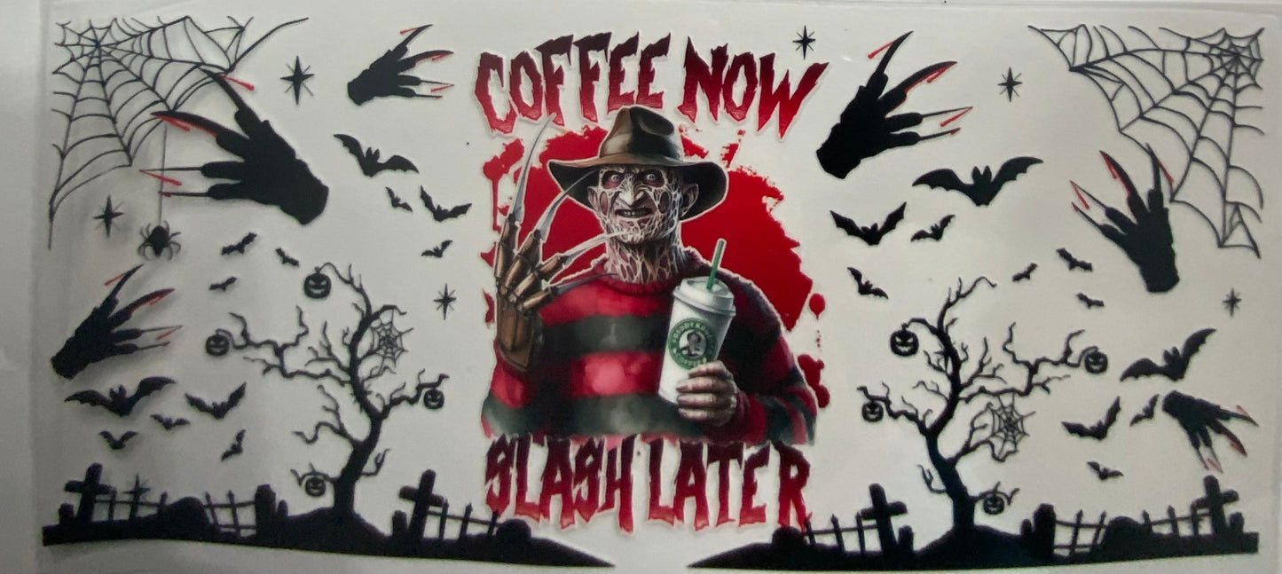 Cup wraps uvdtf Halloween Freddy coffee now