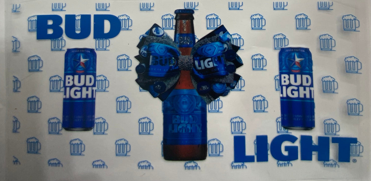 Cup wraps uvdtf Bud light drink with bow