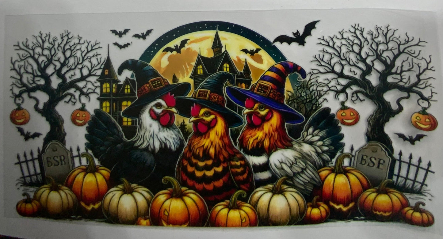 Cup wraps uvdtf Halloween chicken