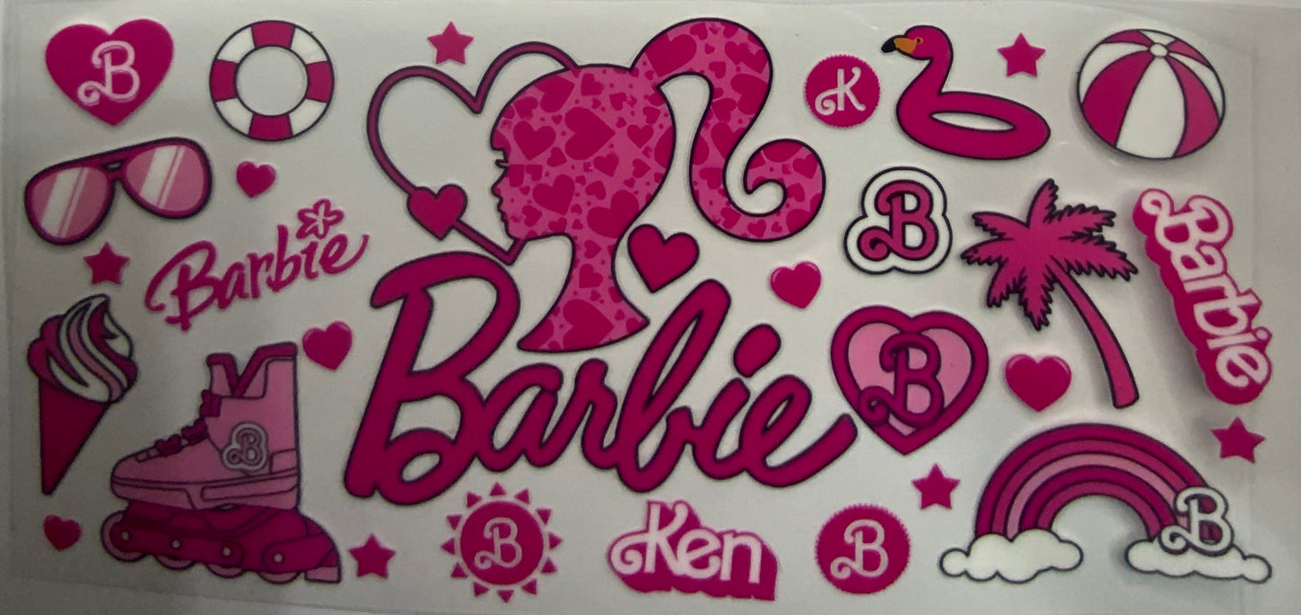Cup wraps uvdtf Barbie theme