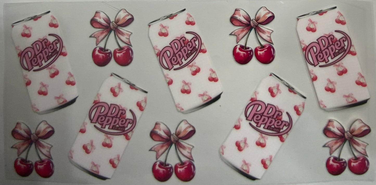 Cup wraps uvdtf Cherry Dr Pepper with cherry bows