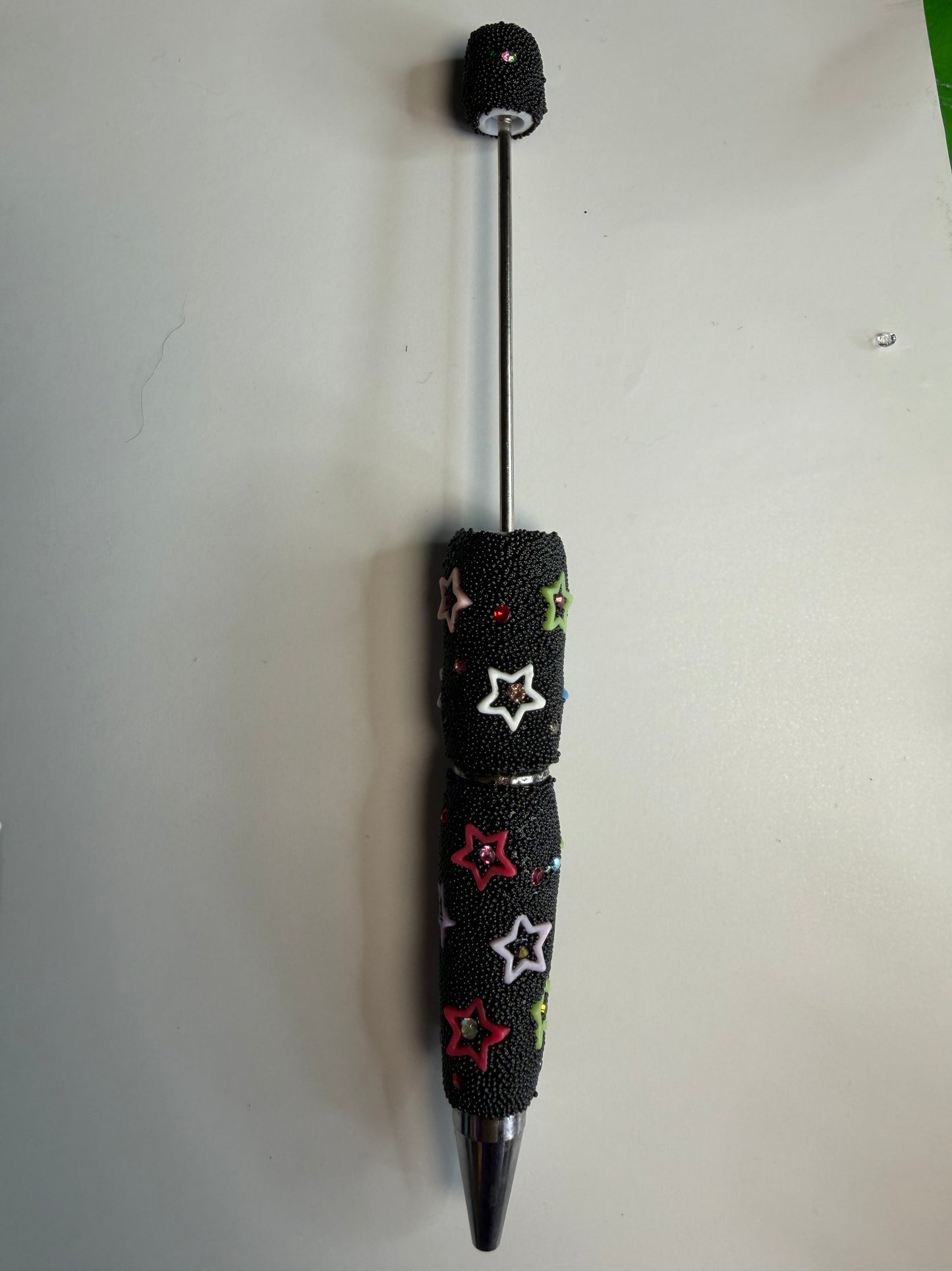 Beadable pens just the pen black with stars