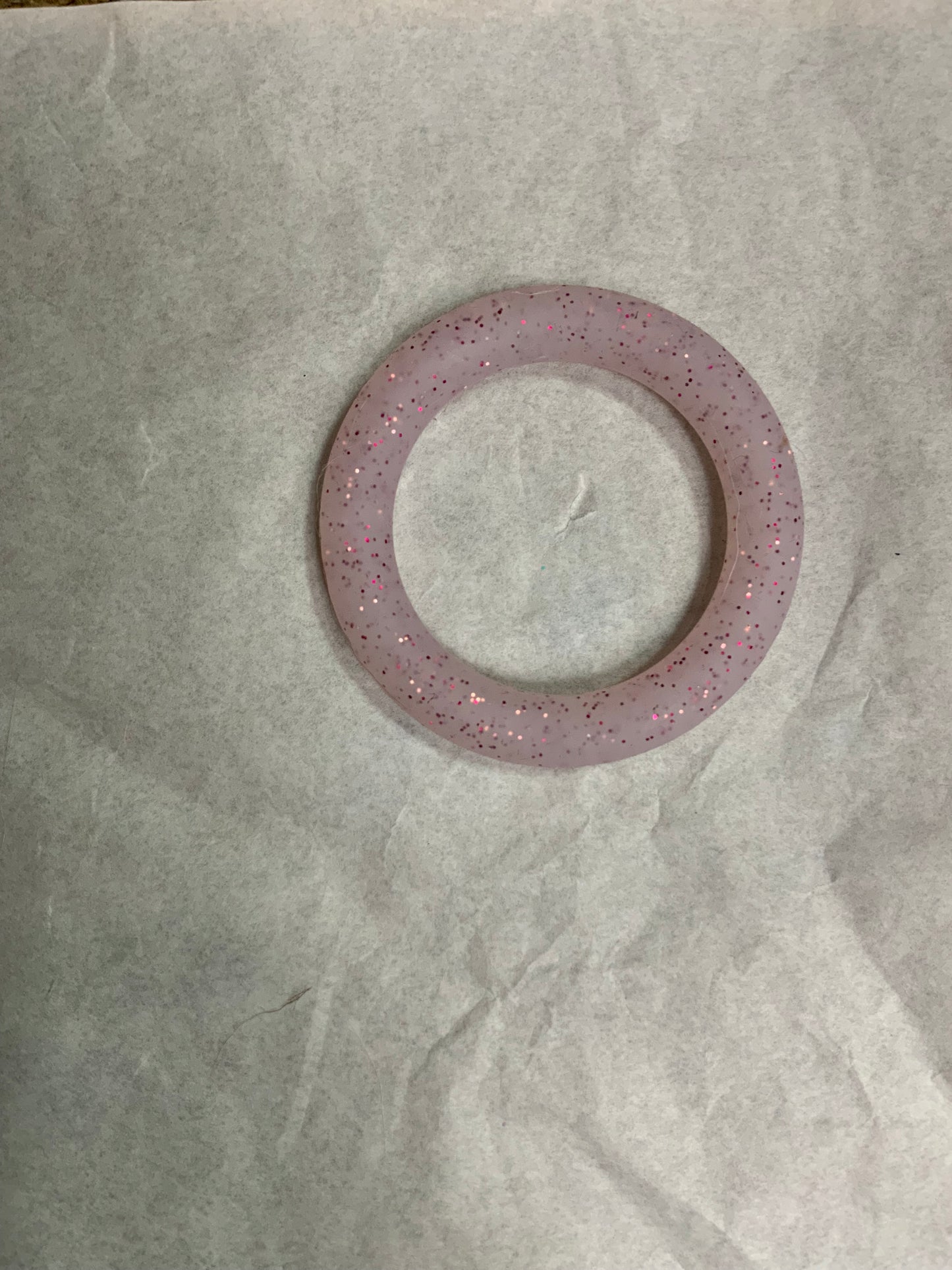 Car charm just the circle clear Glitter purple