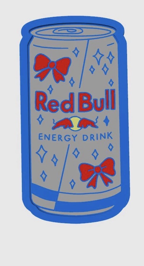 3d printed bead tray Red Bull can