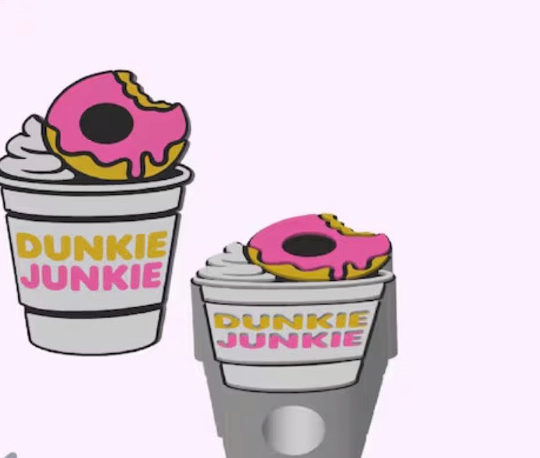 3d printed straw topper Dunkin coffee with donuts