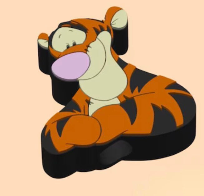 3d printed straw topper Tigger