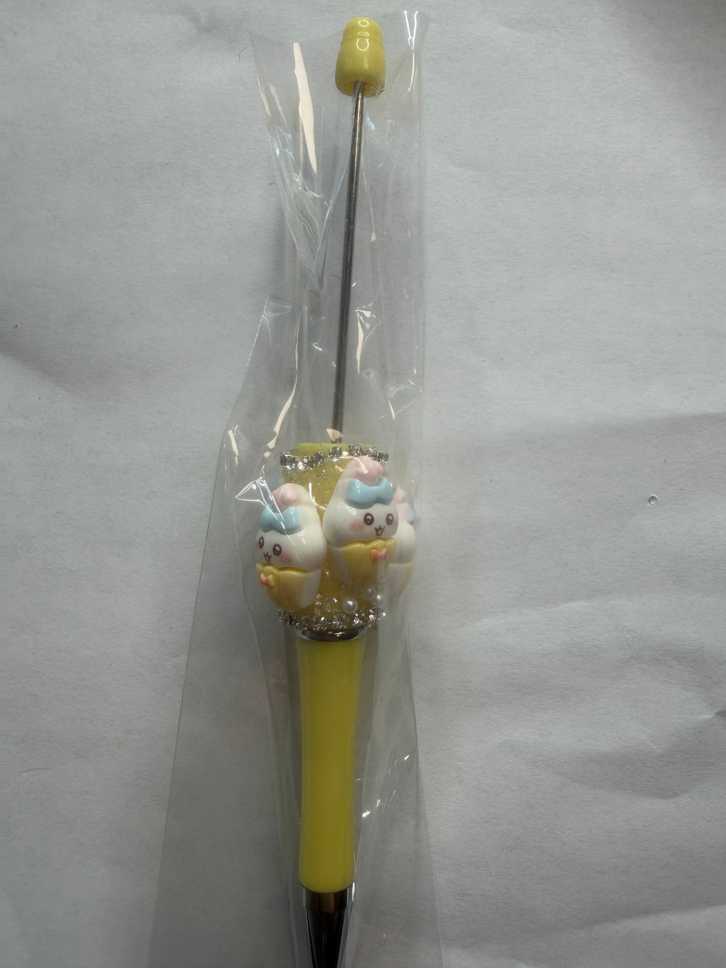 Beadable pens just the pen Half done yellow cupcake