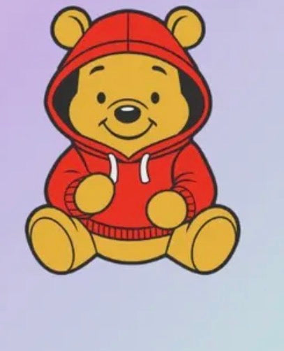 3d printed straw topper Pooh with red hoodie