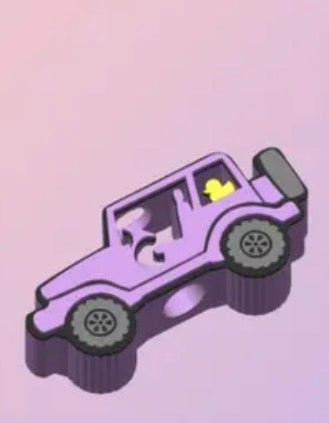 3d printed straw topper Jeep with duck