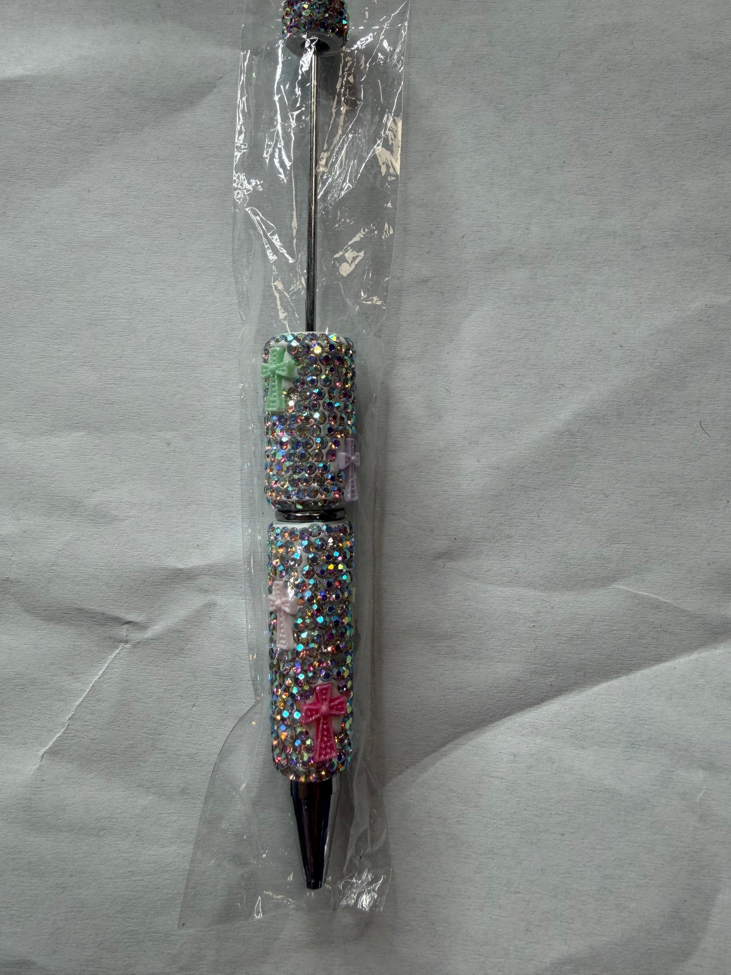 Beadable pens just the pen Rhinestone cross
