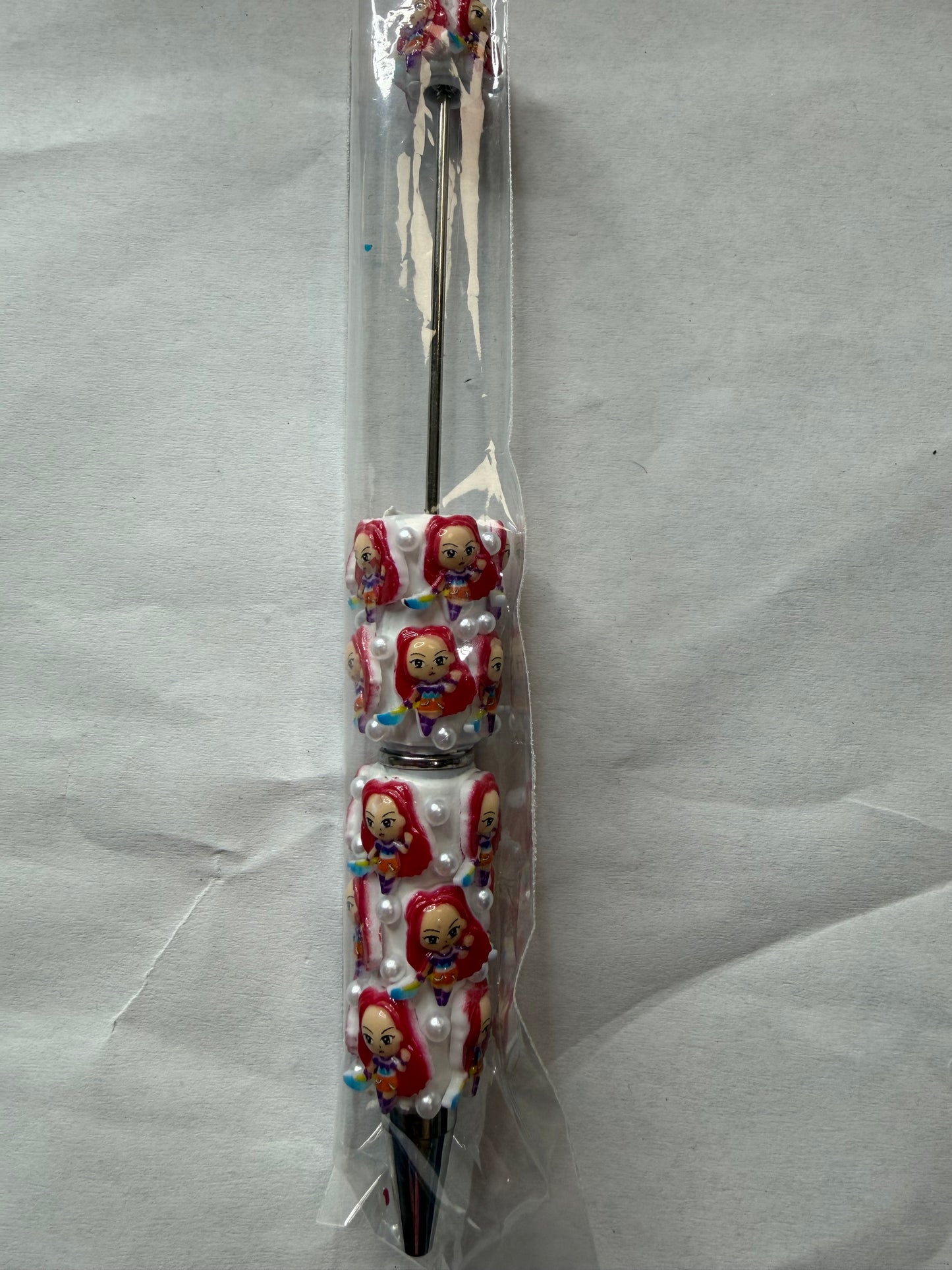 Beadable pens just the pen Kpop red hair girl