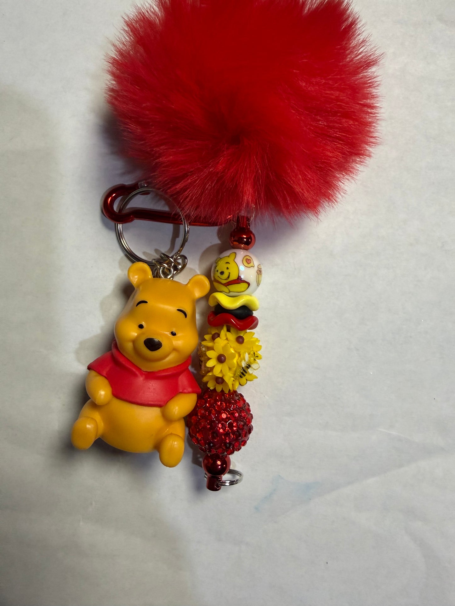 Ready to ship Pooh keychain with added in Pooh figure