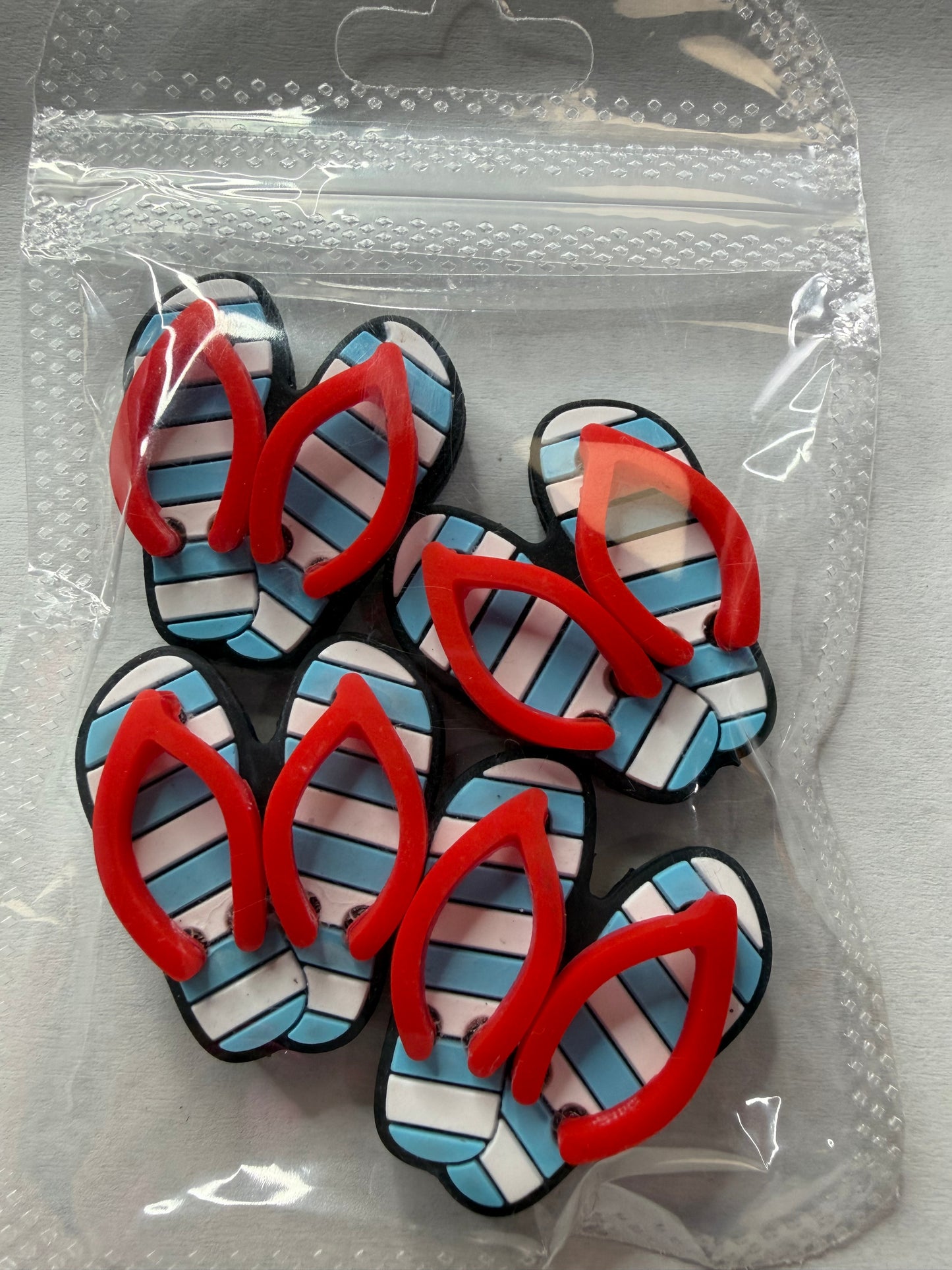 Focal 3d flip flops blue and white