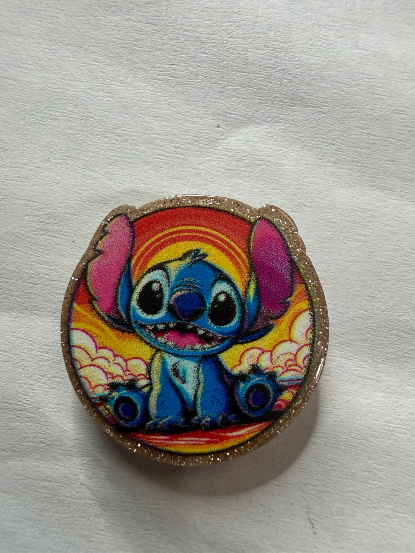 Acrylic focal Stitch with rainbow
