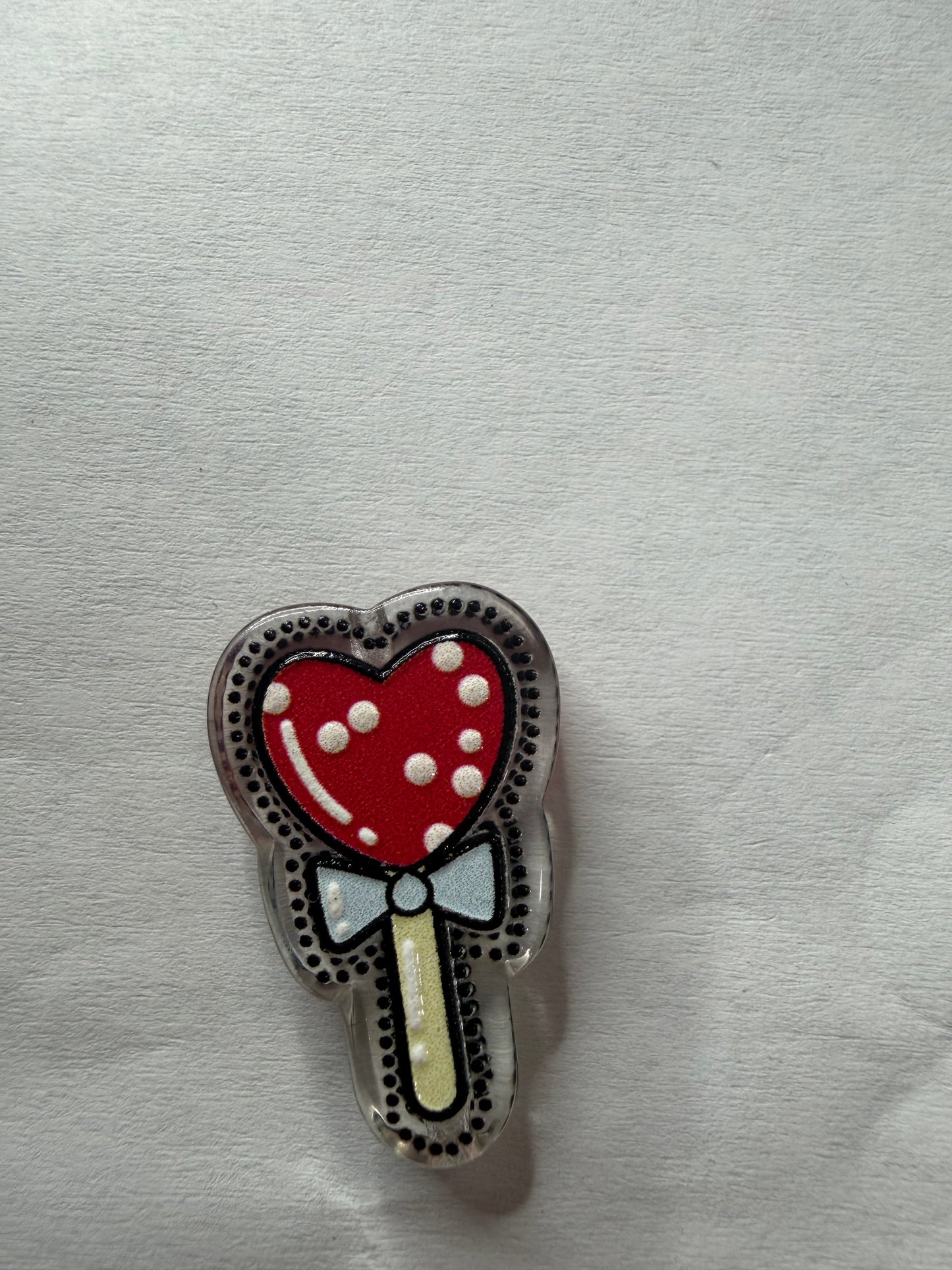 Acrylic Focal Heart lollipop