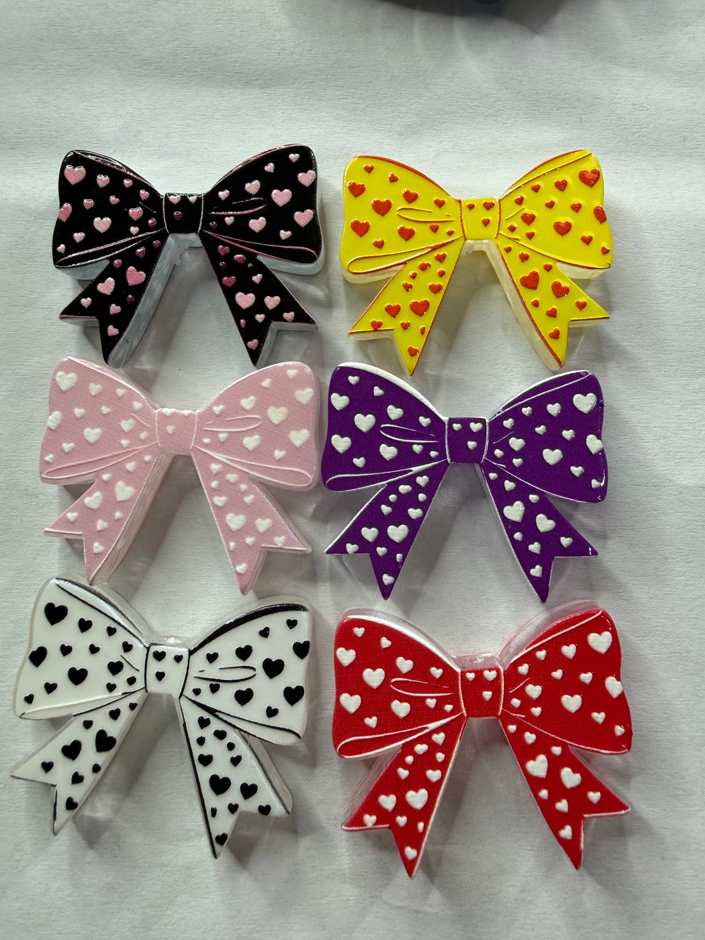 Acrylic focal heart bow mystery