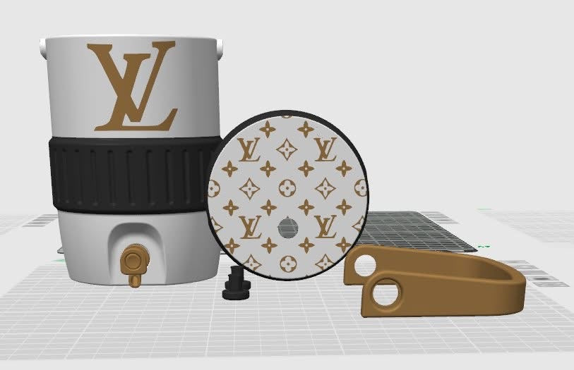 3d printed can holder Lv gold