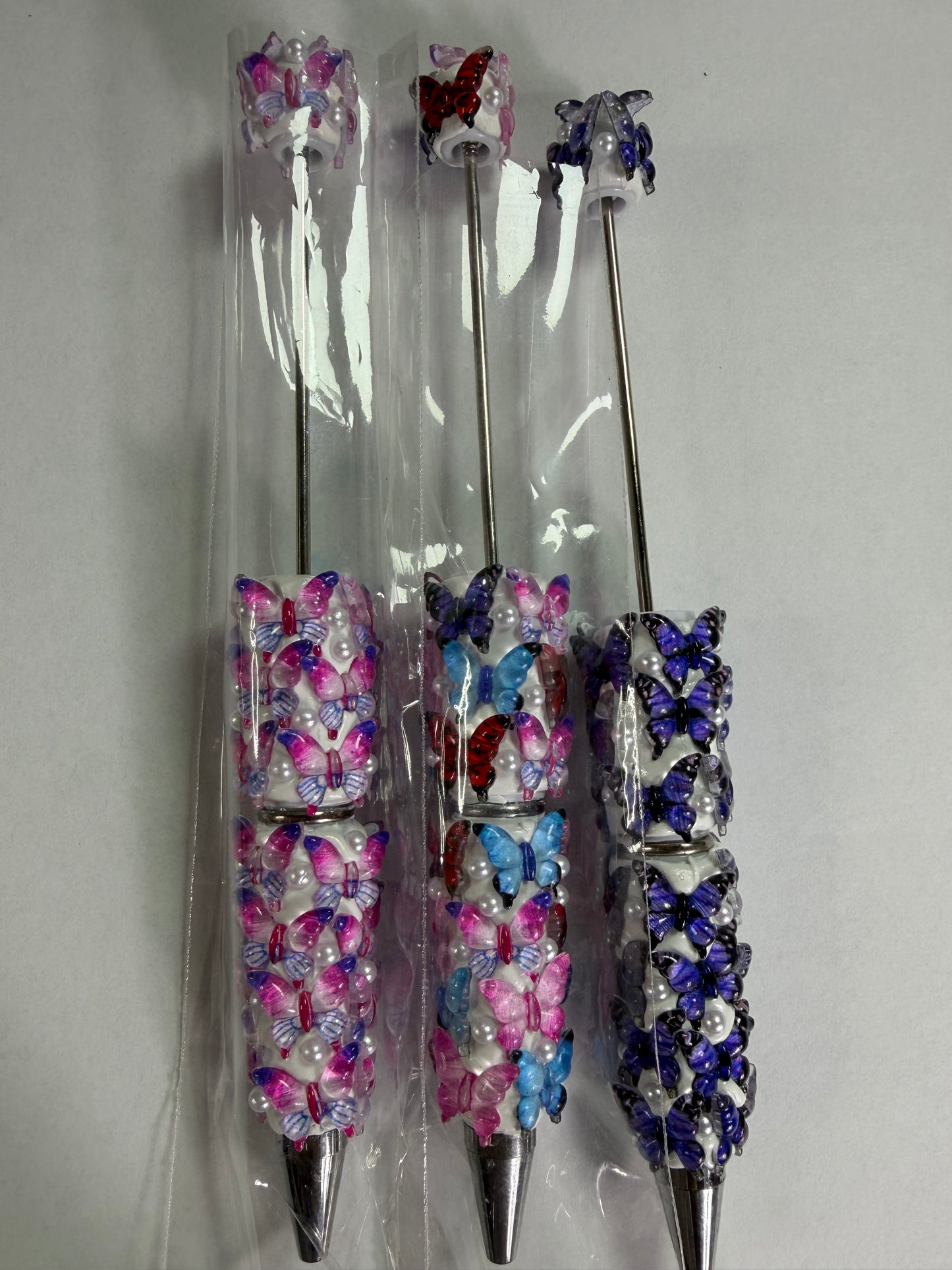 Beadable pens just the pen White butterfly mystery