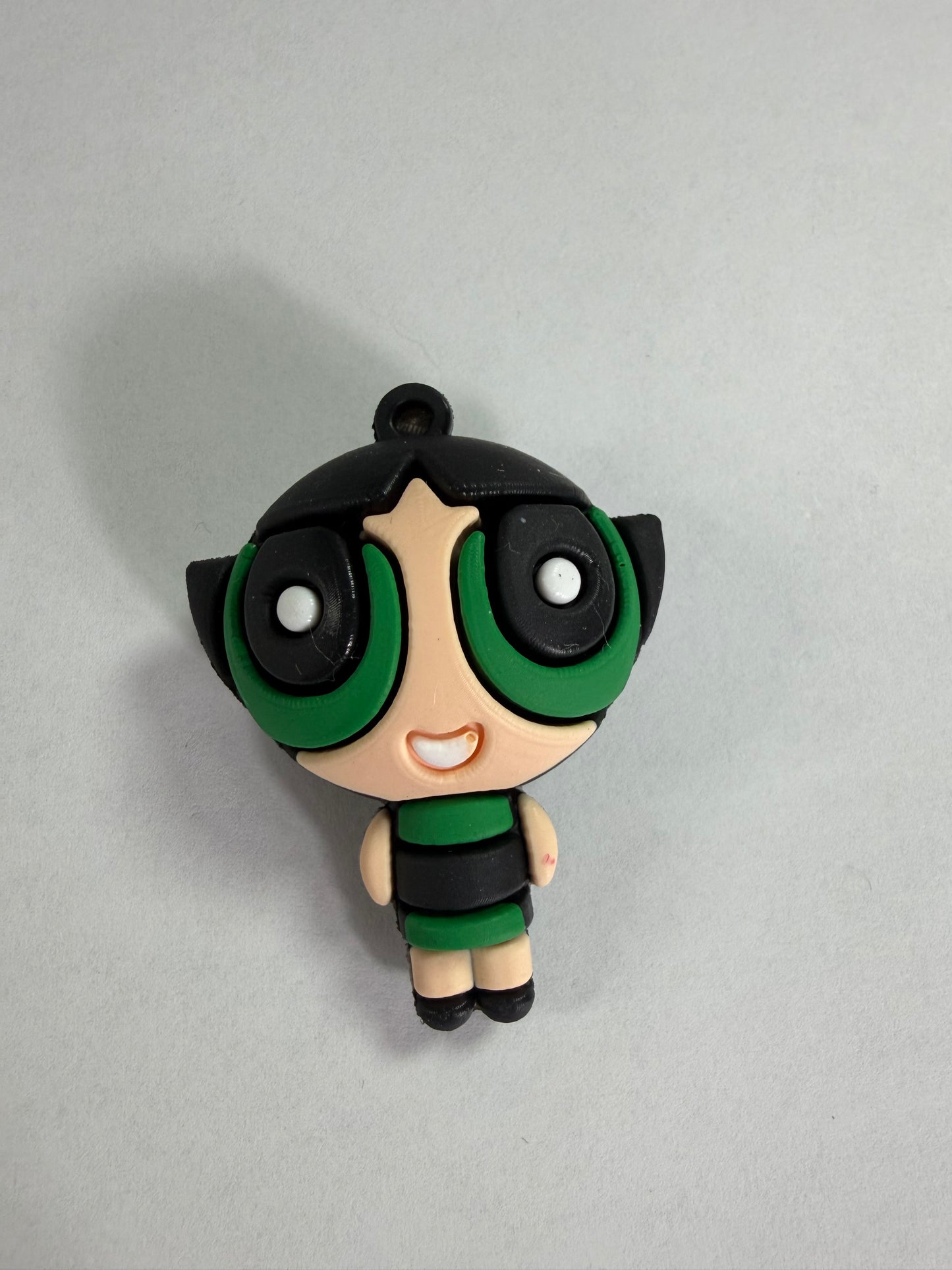 Pen topper silicone Powder puff Black hair