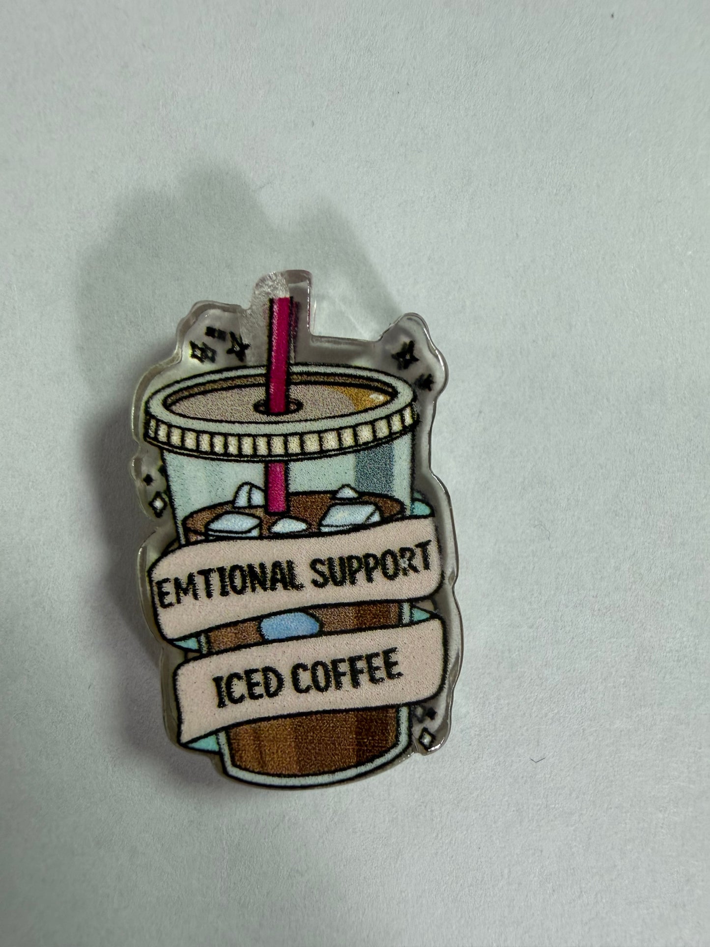 Acrylic focal emotional support ice coffee